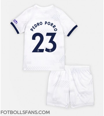 Tottenham Hotspur Pedro Porro #23 Replika Hemmatröja Barn 2023-24 Kortärmad (+ Korta byxor)